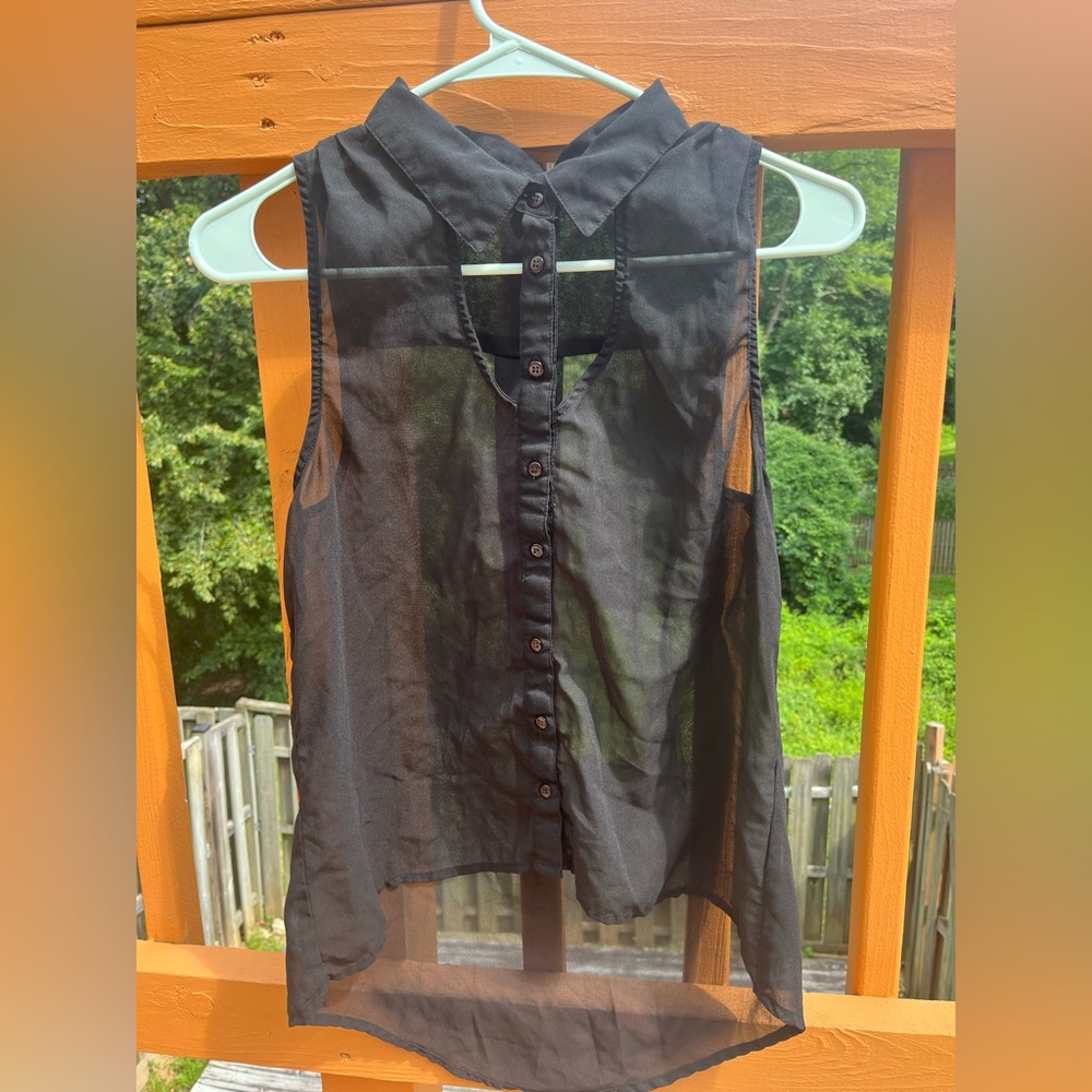 Charlotte Russe Medium size black transparent tank top